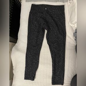 Lululemon Wunder Under High Rise Tight Leggings 25” Leopard Camo Deep Coal Multi